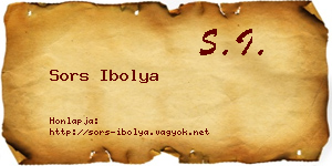 Sors Ibolya névjegykártya