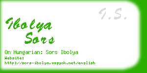 ibolya sors business card